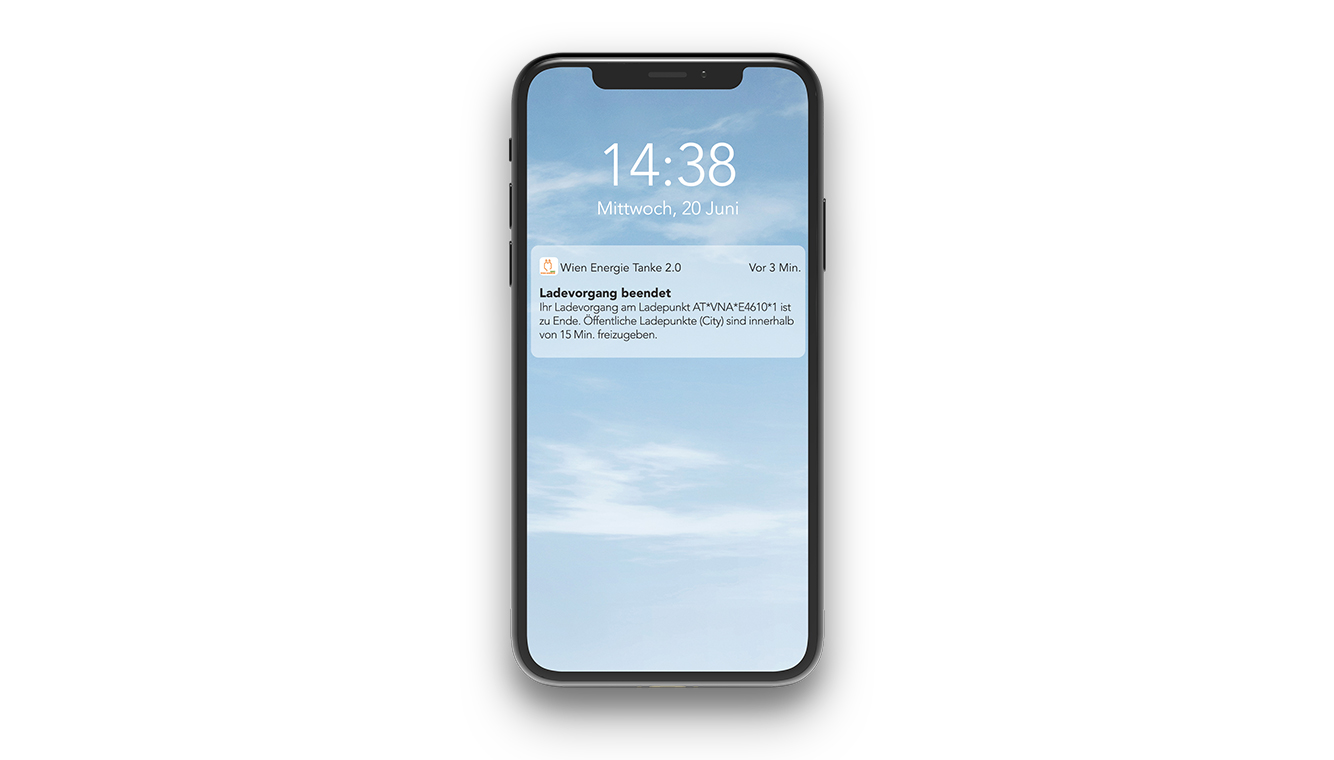 Mockup eines Handys mit Ansicht einer Pushbenachrichtigung